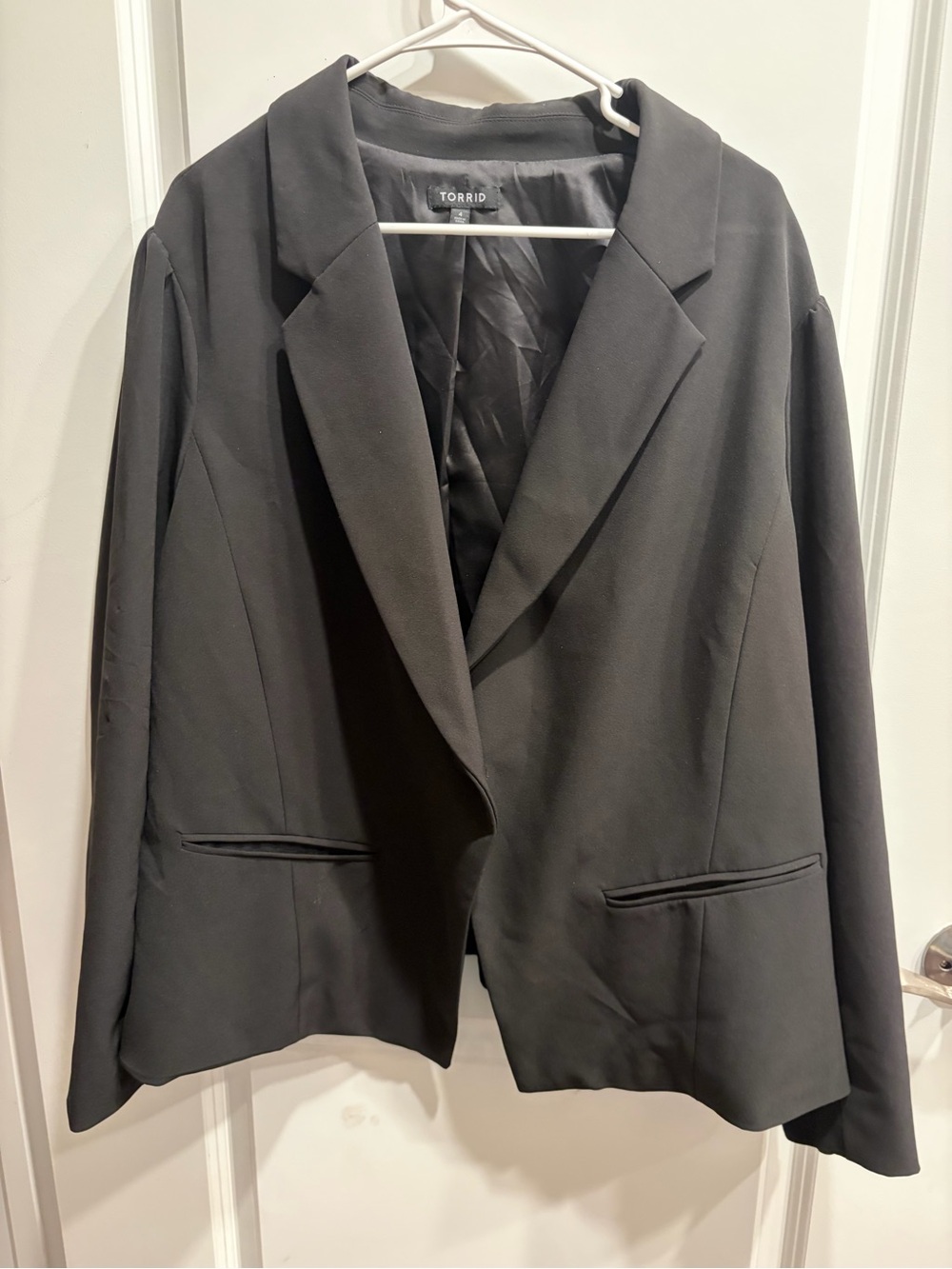 Torrid Blazer Jacket Knit Black Corpcore Career Essentials One Button Size 4